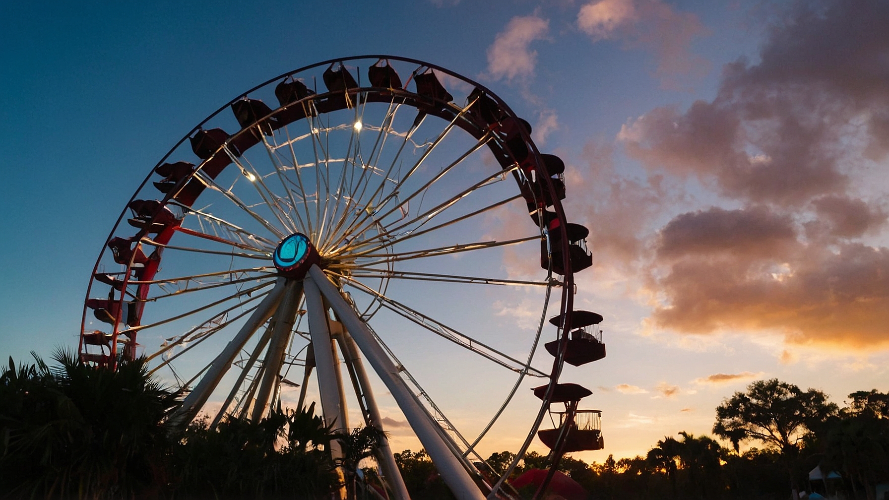 Vista do entardecer em Orlando, ideal para quem procura passagens baratas para Orlando